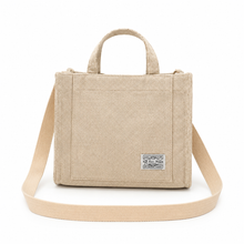 Léonie | Sac Cabas Velours Côtelé - Beige