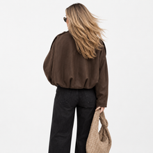 Élise | Veste Oversize Bombée - Chocolat