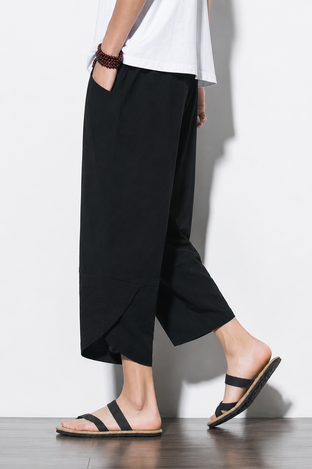Léon | Pantalon Lantern Homme Coton Lin Été - Noir