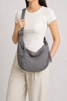 Manon | Sac Besace Souple pour Femme - Gris