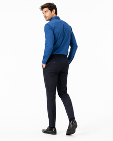 Léo | Chemise Homme Extensible Coupe Slim Infroissable - Bleu Roi
