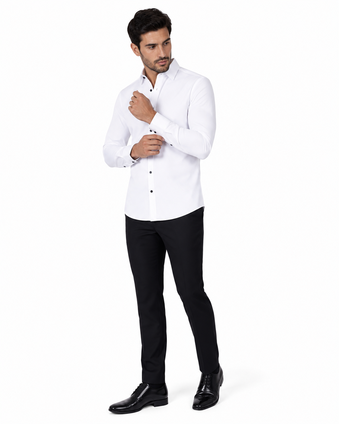 Léo | Chemise Homme Extensible Coupe Slim Infroissable - Blanc