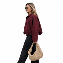 Élise | Veste Oversize Bombée - Bordeaux