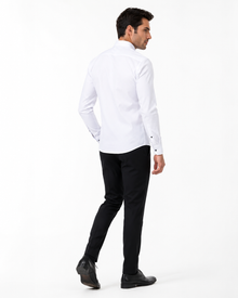 Léo | Chemise Homme Extensible Coupe Slim Infroissable - Blanc