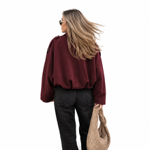 Élise | Veste Oversize Bombée - Bordeaux