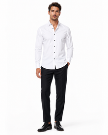 Léo | Chemise Homme Extensible Coupe Slim Infroissable - Blanc