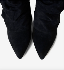 Valentina | Bottes Hautes en Daim à Boucle - Noir