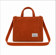 Léonie | Sac Cabas Velours Côtelé - Terracotta