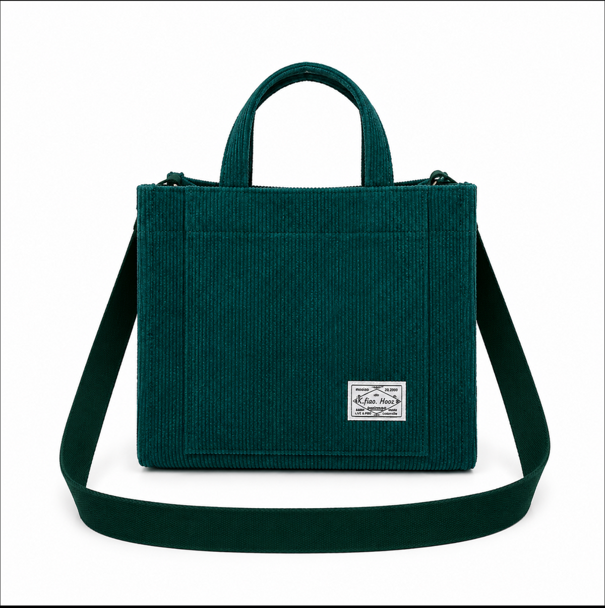 Léonie | Sac Cabas Velours Côtelé - Vert Sapin