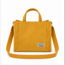 Léonie | Sac Cabas Velours Côtelé - Moutarde