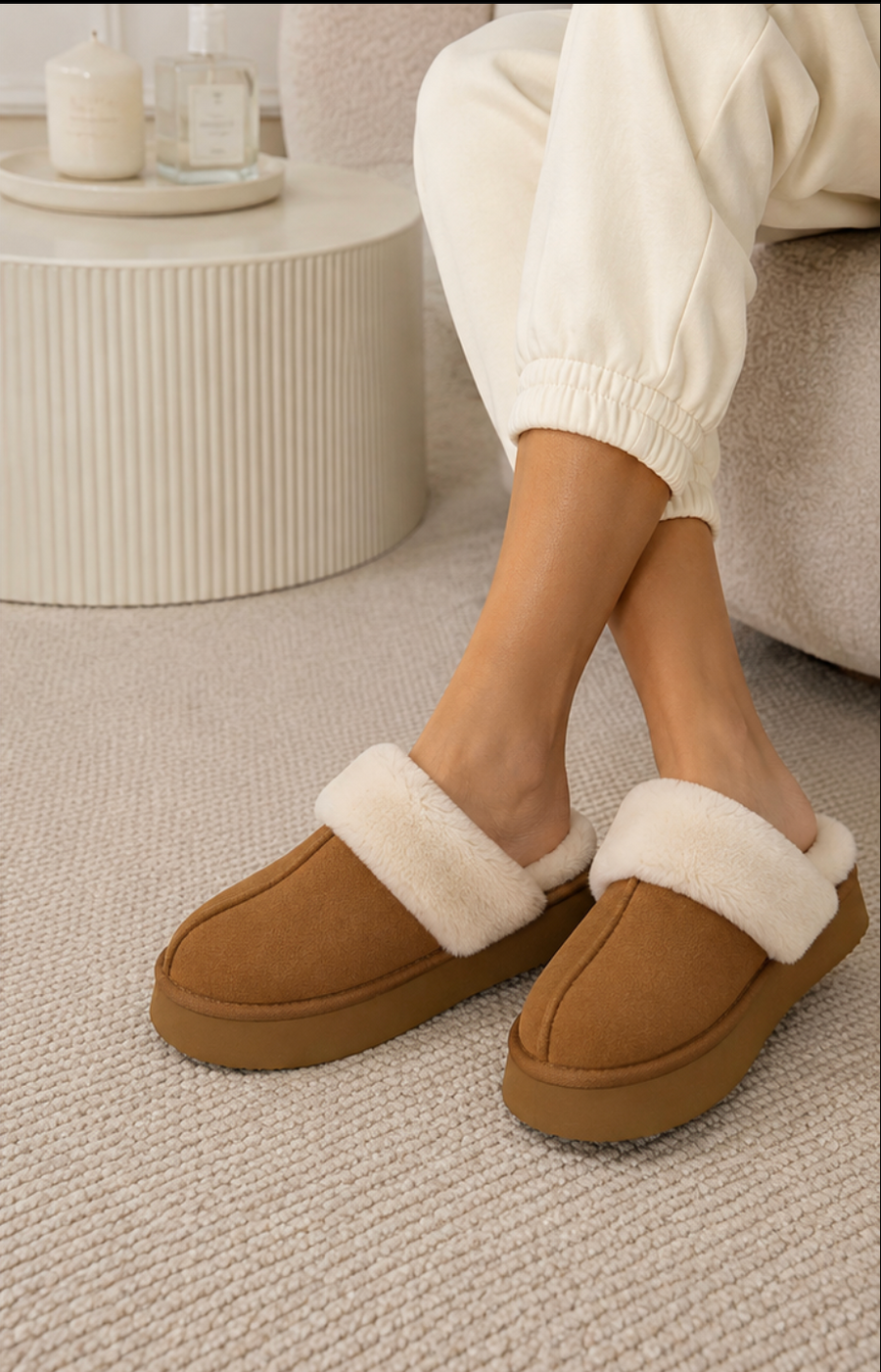 Noémie | Chaussons Fourrure Peau de Mouton