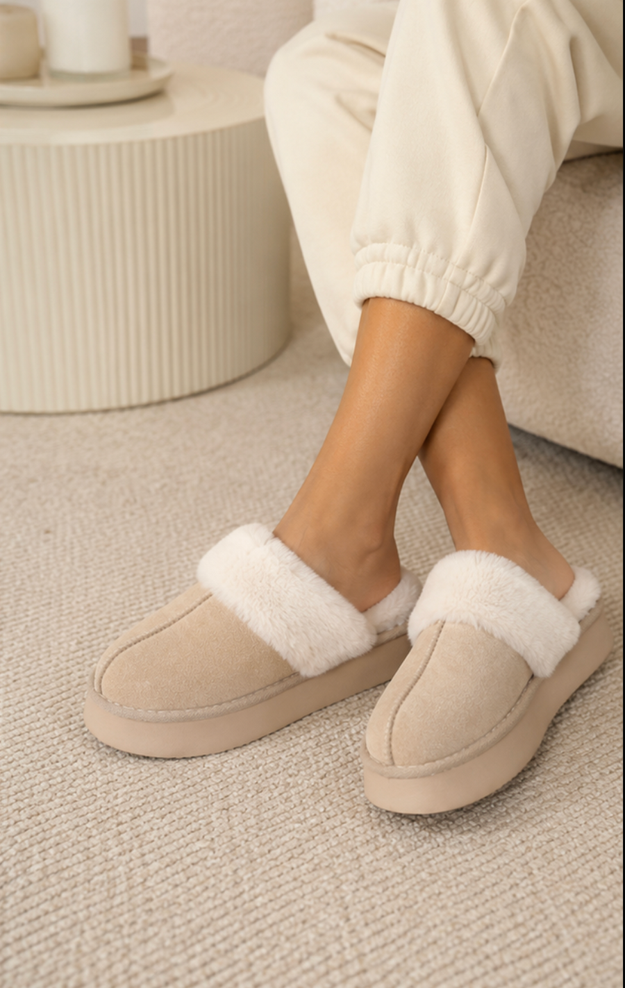 Noémie | Chaussons Fourrure Peau de Mouton