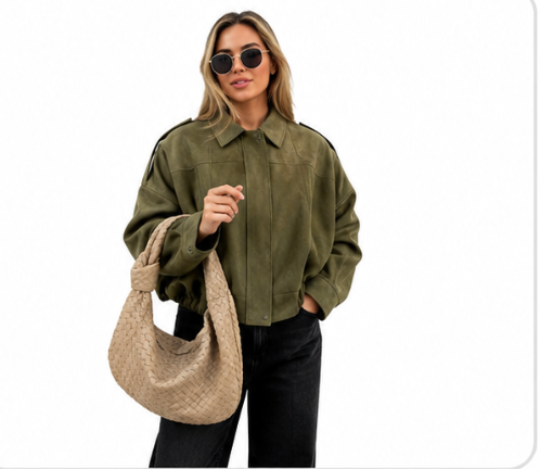 Élise | Veste Oversize Bombée - Kaki