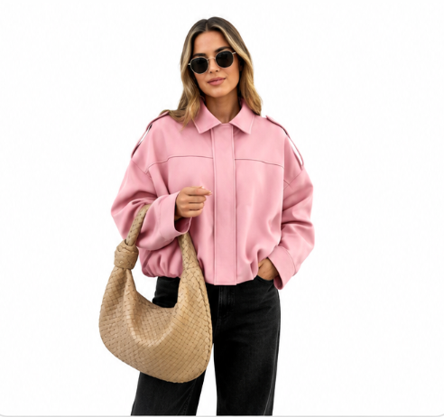 Élise | Veste Oversize Bombée - Rose