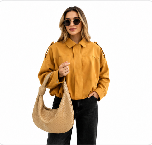 Élise | Veste Oversize Bombée - Moutarde