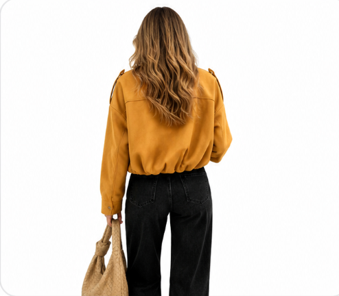 Élise | Veste Oversize Bombée - Moutarde