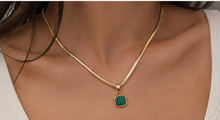 Léo | Collier Pendentif Pierre Naturelle Carrée - Modèle PN-2367G03