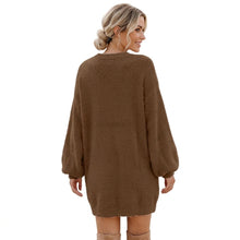 Aurore | Robe Pull Oversize Manches Chauve-Souris - Marron