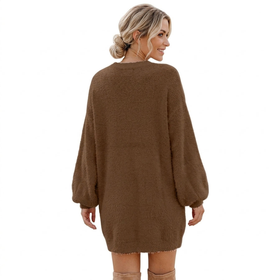 Aurore | Robe Pull Oversize Manches Chauve-Souris - Marron