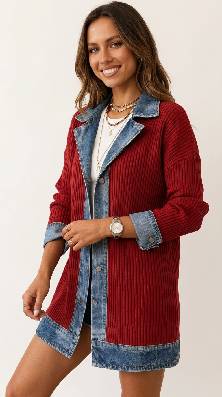 Camille | Veste Longue Bi-Matière