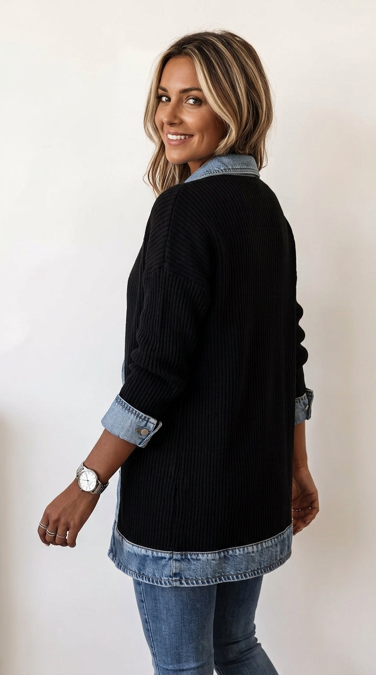 Camille | Veste Longue Bi-Matière