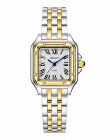 Joséphine | Montre Femme Cadran Carré Doré - Doré et Argenté