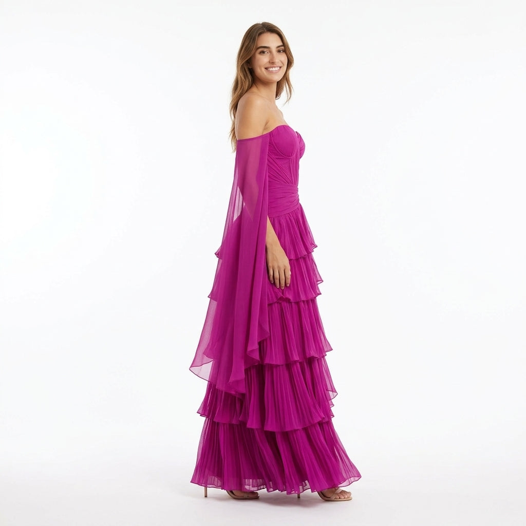 Éloïse | Robe de Soirée en Mousseline à Volants - Coloris Photo 2