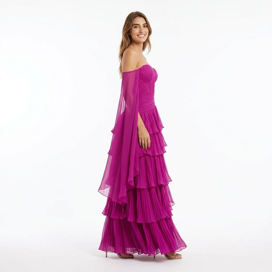 Éloïse | Robe de Soirée en Mousseline à Volants - Coloris Photo 2