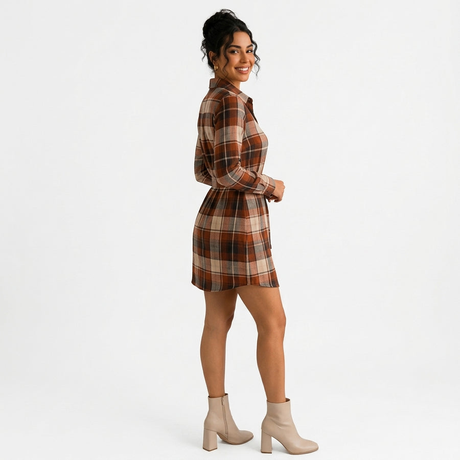 Victoire | Robe Chemise à Carreaux