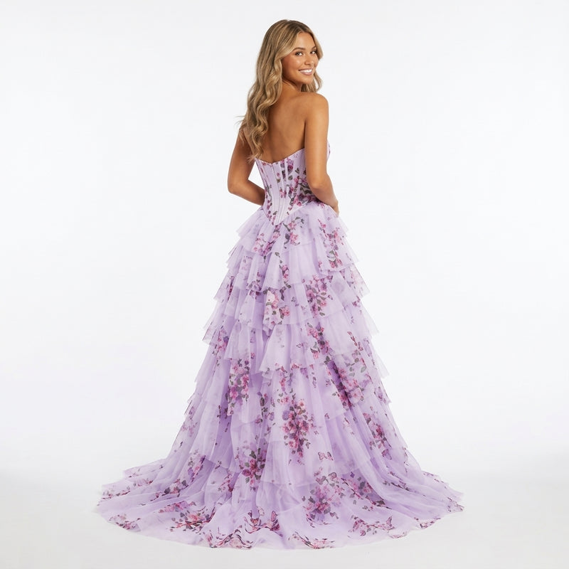 Flora | Robe Longue Florale Plissée - Lavande Florale