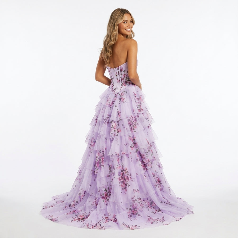 Flora | Robe Longue Florale Plissée - Lavande Florale