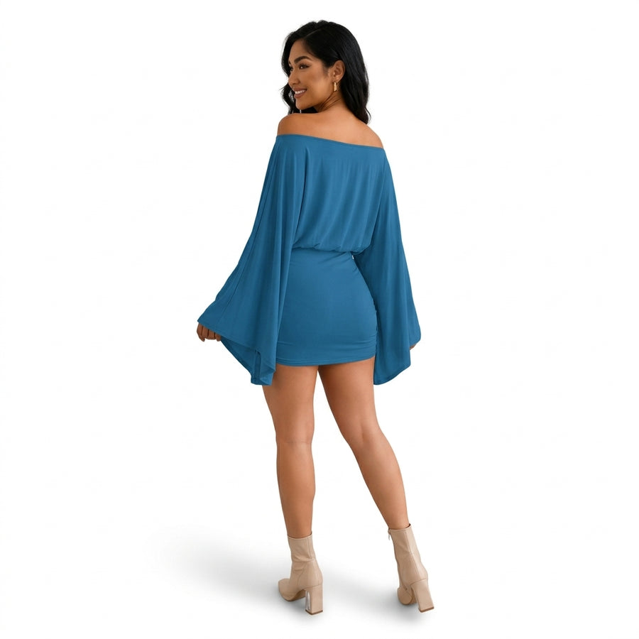 Solange | Robe Épaules Dénudées Manches Cape