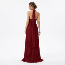 Céleste | Robe Longue Satinée Col V - Rouge