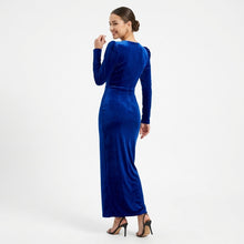 Bleuenn | Robe Longue Velours Manches Longues Fendue