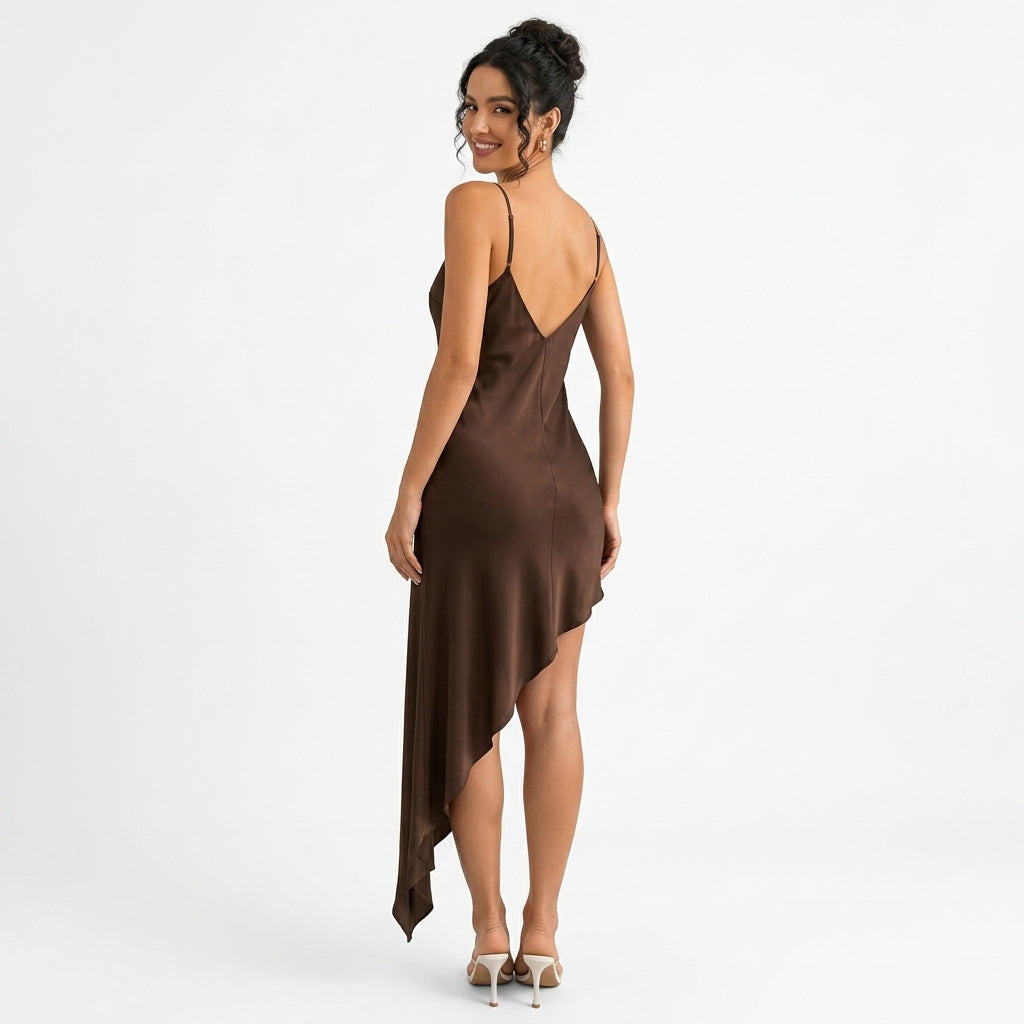 Célia | Robe Nuisette Satin Asymétrique
