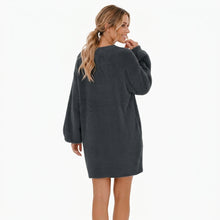 Aurore | Robe Pull Oversize Manches Chauve-Souris - Gris