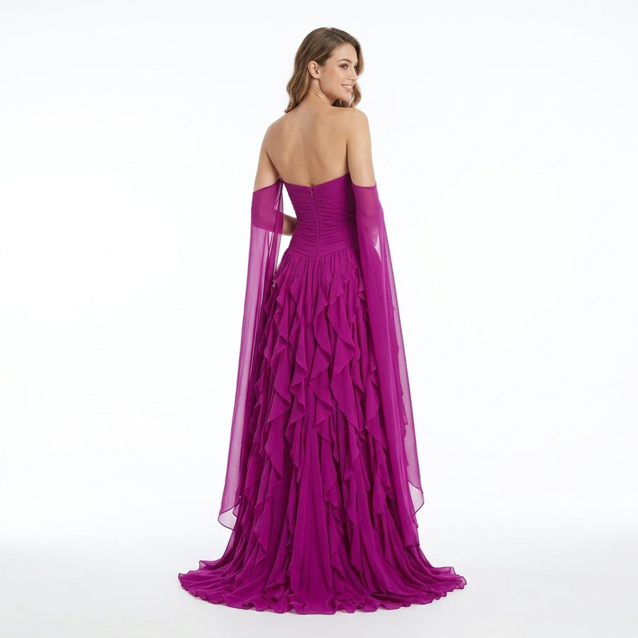Éloïse | Robe de Soirée en Mousseline à Volants - Coloris Photo 2