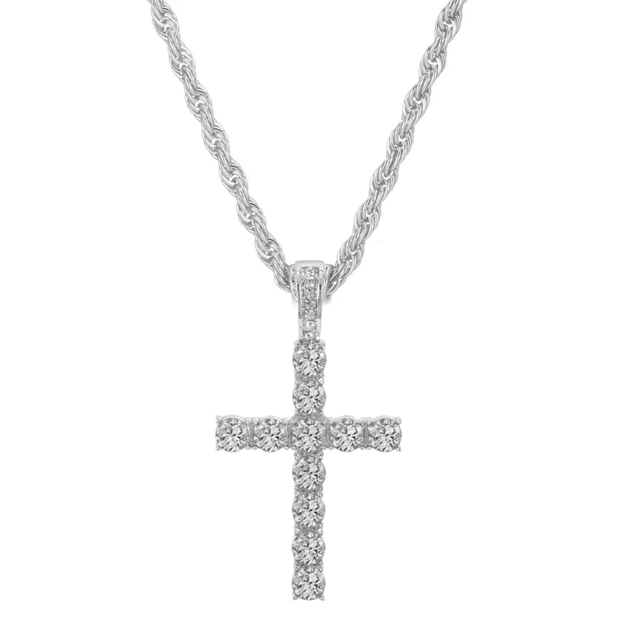 Axel | Collier Croix Zircon Chaîne Tennis UNISEX - Argenté