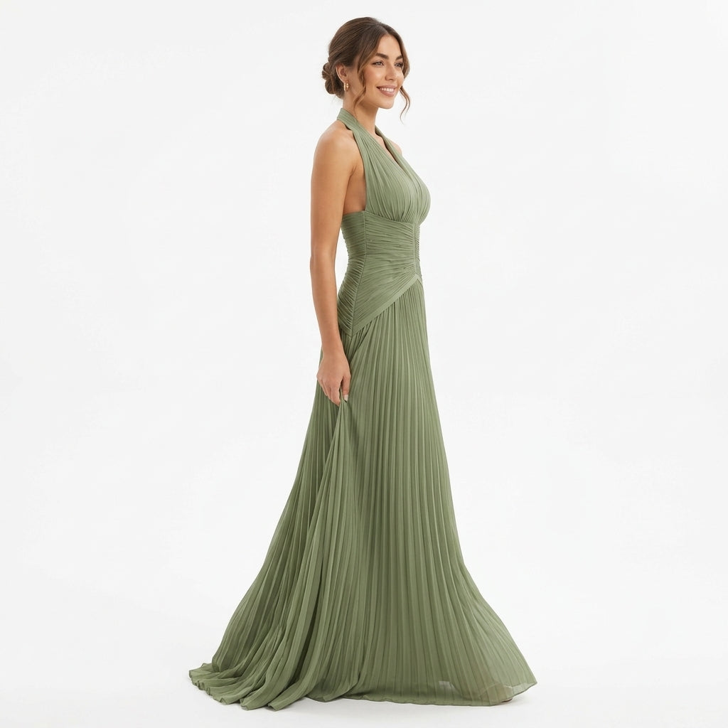 Sofia | Robe de Soirée Longue Satin - Vert