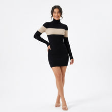 Margot | Robe Pull Bicolore Col Montant