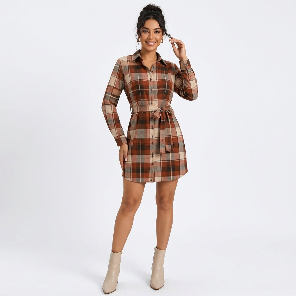 Victoire | Robe Chemise à Carreaux