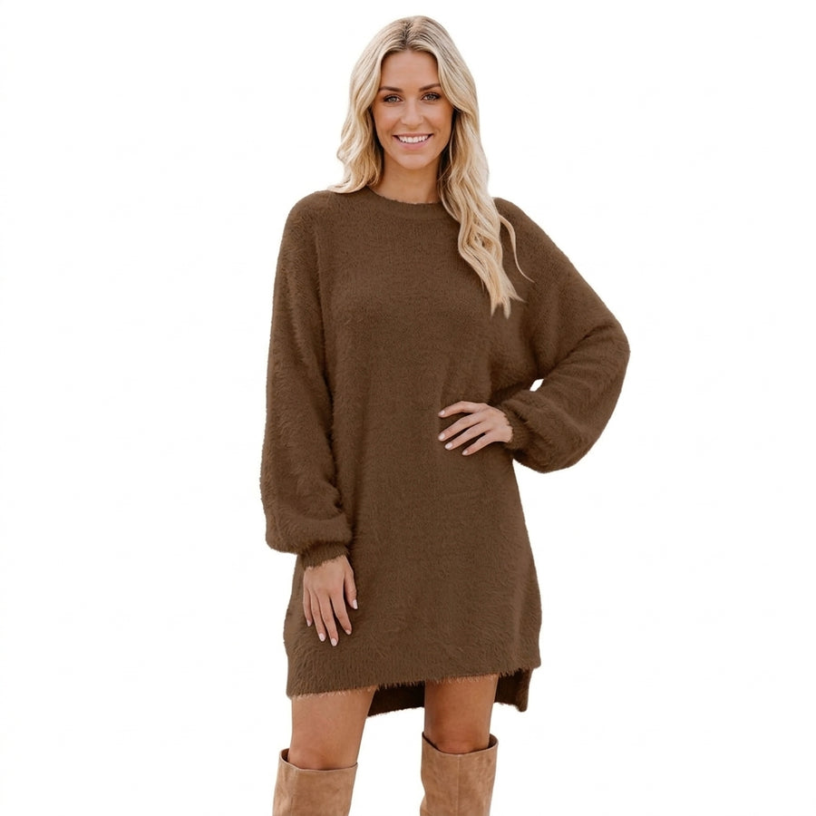Aurore | Robe Pull Oversize Manches Chauve-Souris - Marron