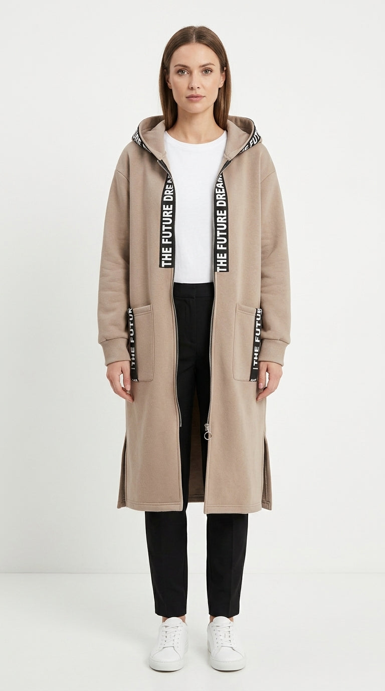 Maëlle | Manteau Sweat Oversize à Capuche