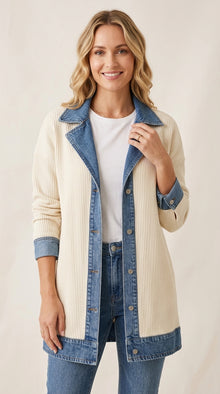 Camille | Veste Longue Bi-Matière