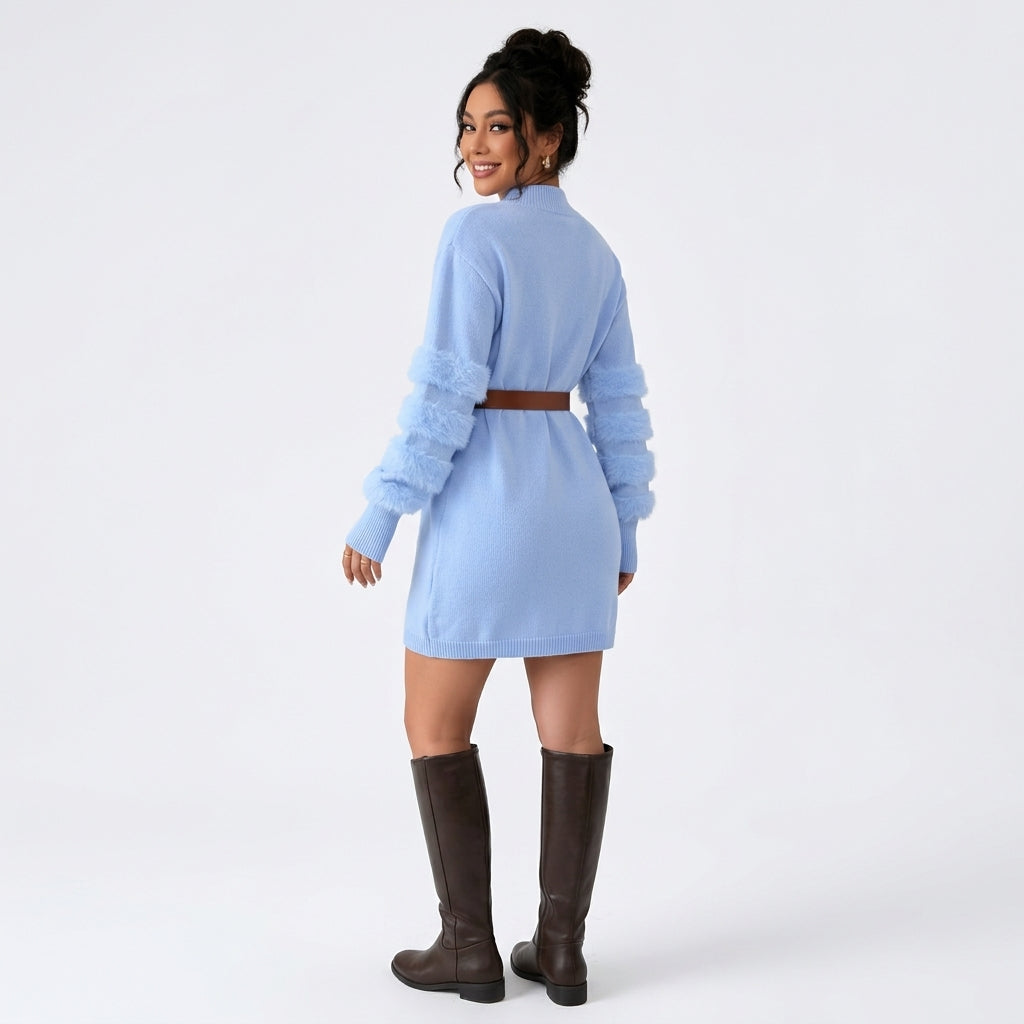 Iris | Robe Pull Col Montant Manches Longues