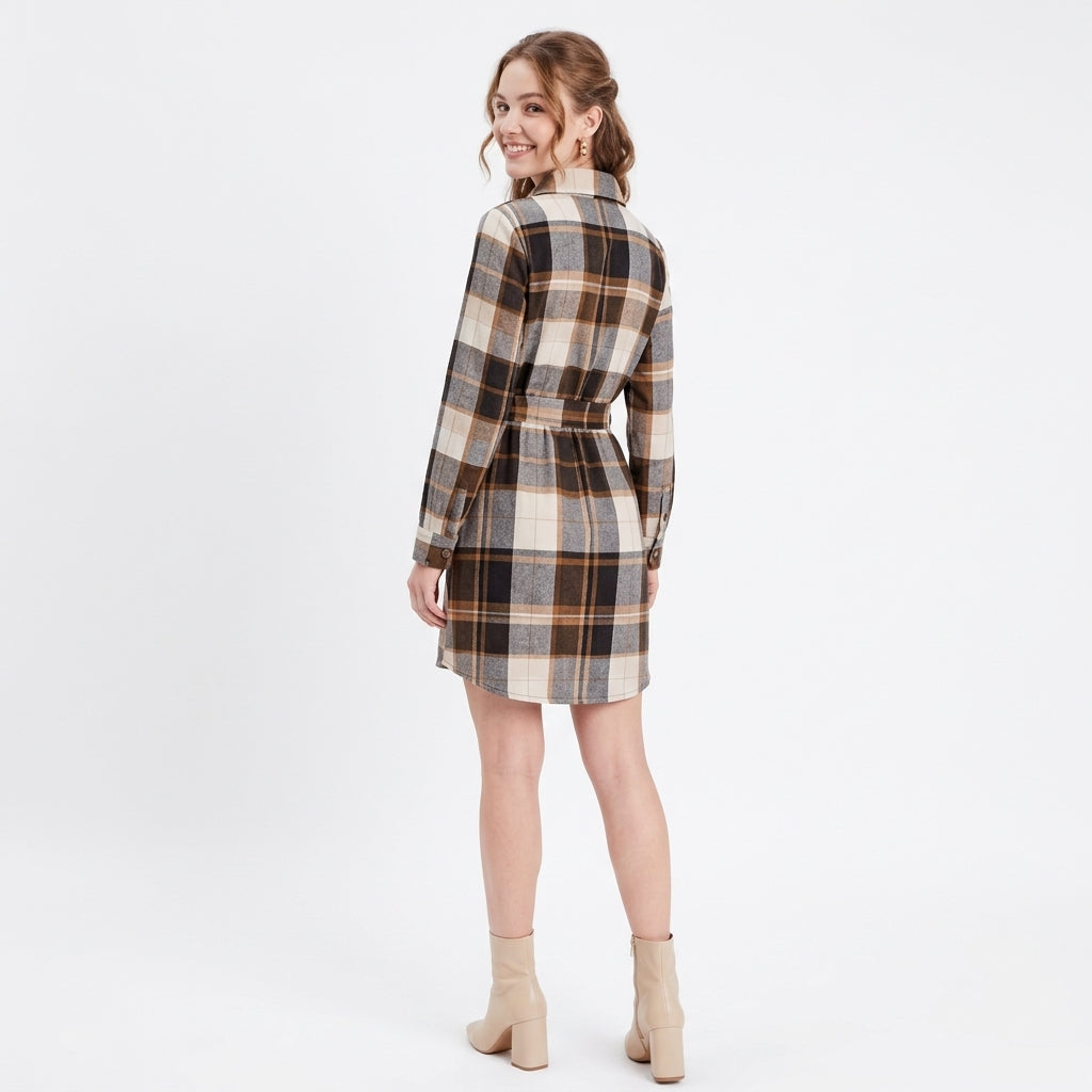 Victoire | Robe Chemise à Carreaux