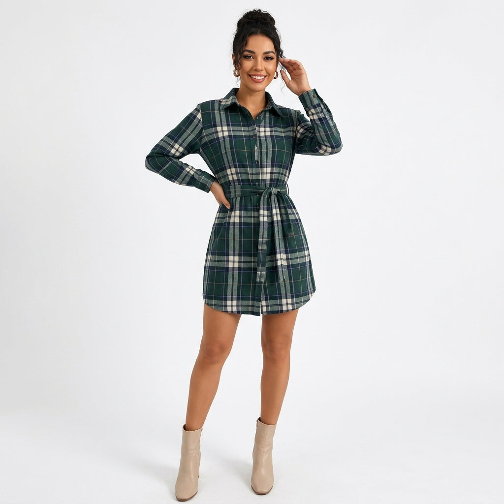 Victoire | Robe Chemise à Carreaux