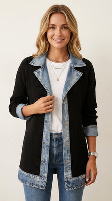 Camille | Veste Longue Bi-Matière