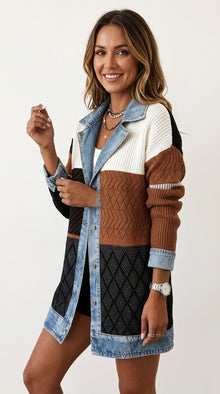 Camille | Veste Longue Bi-Matière