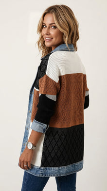 Camille | Veste Longue Bi-Matière